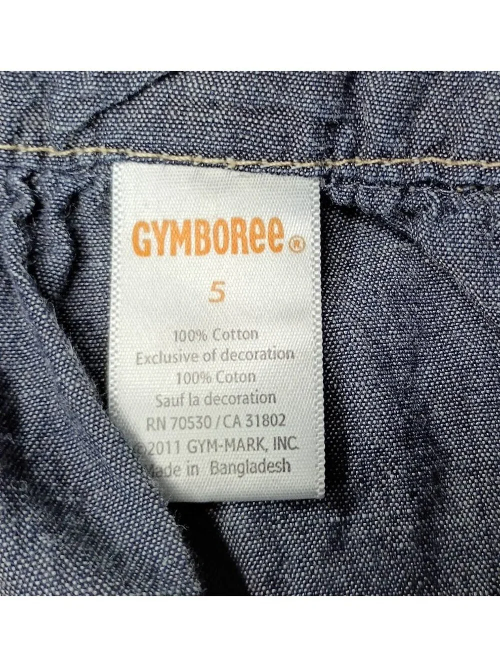 Gymboree Embroidered Floral Chambray Denim Dress Girls 5 Pockets Tulips No Belt